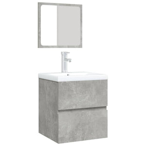 Mobile da Bagno con Lavabo e Specchio Grigio Cemento cod mxl 61965