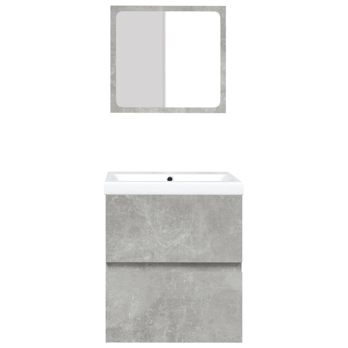 Mobile da Bagno con Lavabo e Specchio Grigio Cemento 3114174