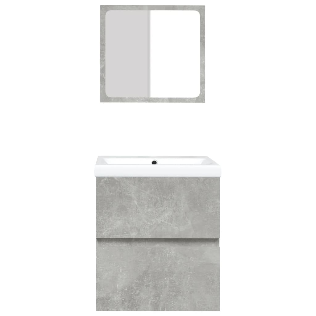 Mobile da Bagno con Lavabo e Specchio Grigio Cemento cod mxl 61965