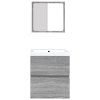 Mobile da Bagno con Lavabo e Specchio Grigio Sonoma cod mxl 67936