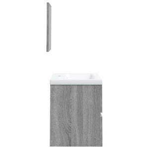 Mobile da Bagno con Lavabo e Specchio Grigio Sonoma cod mxl 67936