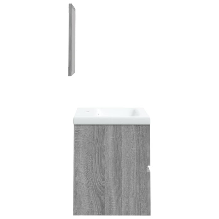 Mobile da Bagno con Lavabo e Specchio-Armadietto da bagno con Lavandino Grigio Sonoma