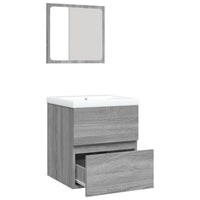 Mobile da Bagno con Lavabo e Specchio Grigio Sonoma 3114177