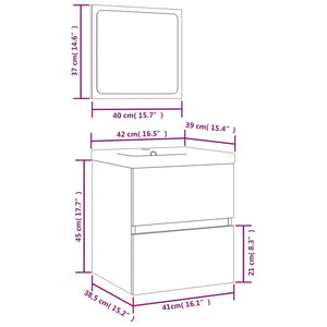 Mobile da Bagno con Lavabo e Specchio Grigio Sonoma 3114177
