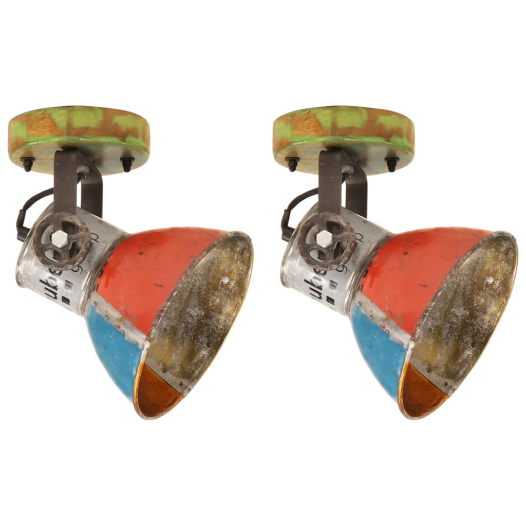 Lampade Soffitto/Parete Industriali 2 pz Recupero 17x24 cm E27cod mxl 128891