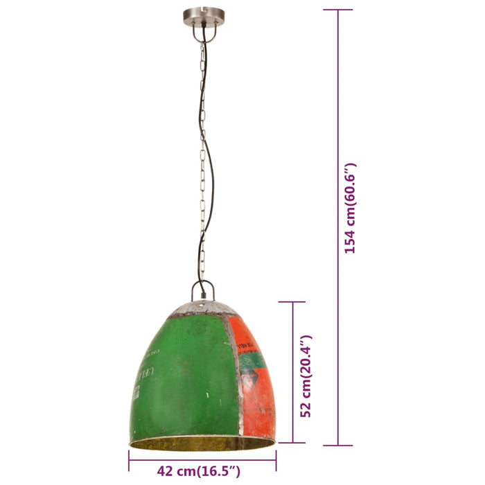 Lampada Sospesa Industriale 25 W Multicolore Rotonda 42 cm E27 344399
