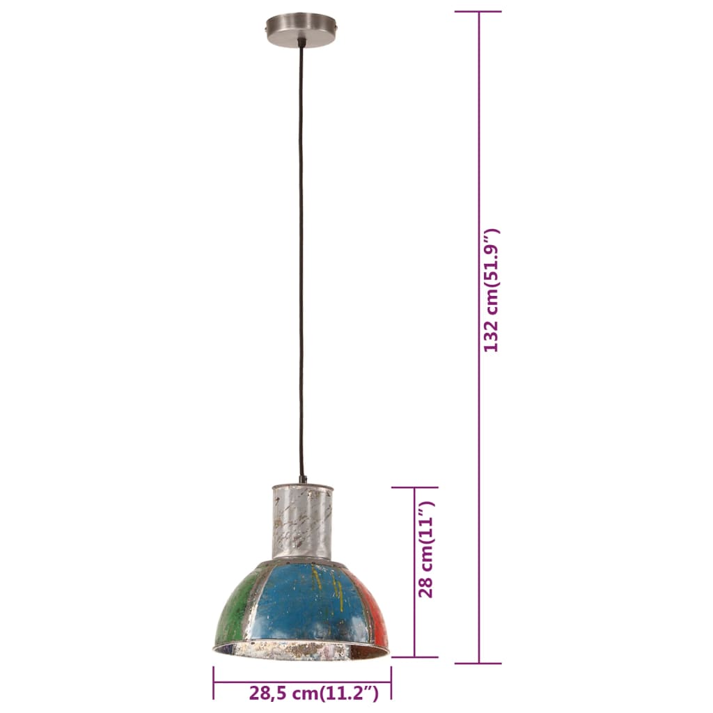 Lampada Sospesa Industriale 25 W Multicolore Rotonda 28,5cm E27 344401
