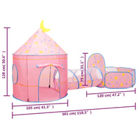 Tenda da gioco per bambini 301 x 120 x 128 cm rosa 02_0005130
