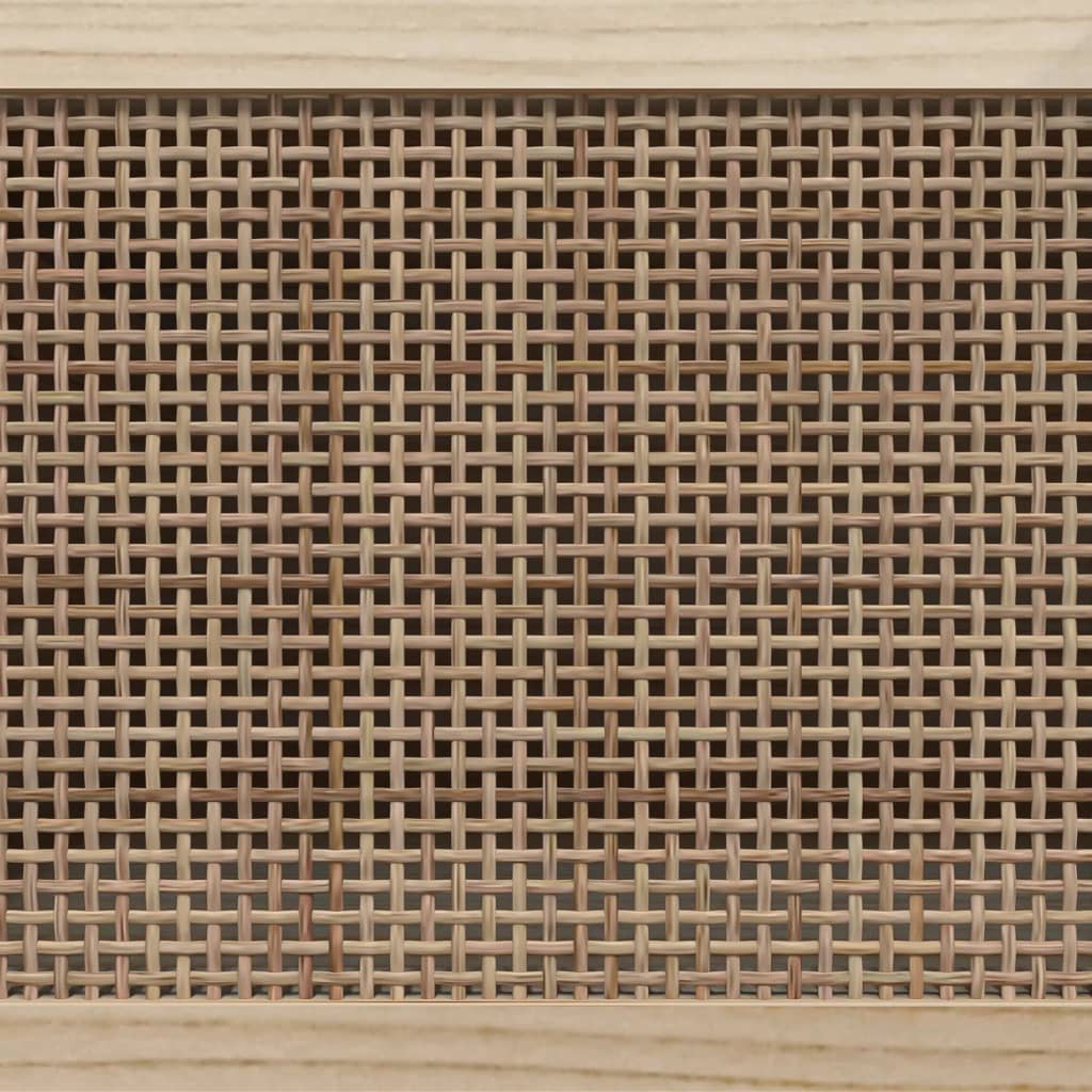 Mobile TV Marrone 80x30x40 cm Massello Pino e Rattan Naturale 345614