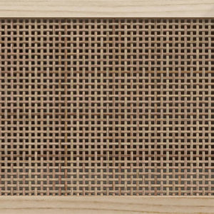 Mobile TV-Credenza TV-Console TV Bianco 105x30x40 cm Massello Pino e Rattan Naturale