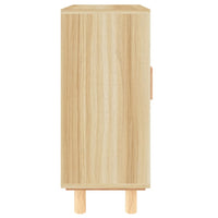 Credenza Marrone 60x30x70cm Legno Massello Pino Rattan Naturale 345632