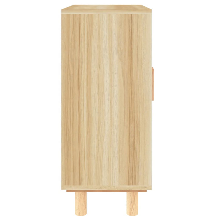 Credenza Marrone 60x30x70cm Legno Massello Pino Rattan Naturale 345632