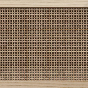 Credenza Nera 60x30x70 cm Legno Massello Pino e Rattan Naturale 345634