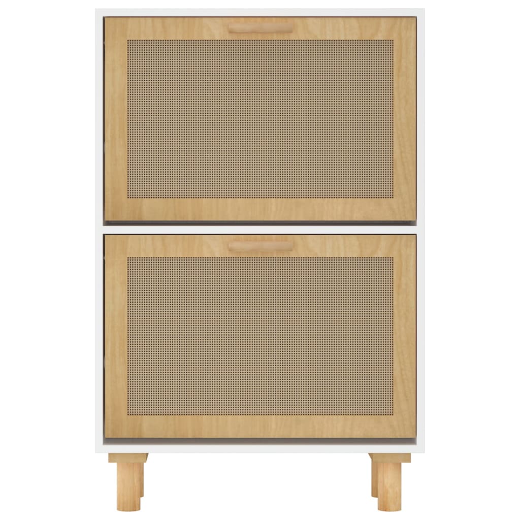 Scarpiera scarpiera mobile portaoggetti ingresso corridoio soggiorno 52 x 25 x 80 cm derivati ​​del legno/rattan bianco 02_0021465