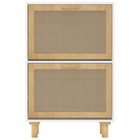Scarpiera scarpiera mobile portaoggetti ingresso corridoio soggiorno 52 x 25 x 80 cm derivati ​​del legno/rattan bianco 02_0021465