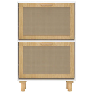 Scarpiera scarpiera mobile portaoggetti ingresso corridoio soggiorno 52 x 25 x 80 cm derivati ​​del legno/rattan bianco 02_0021465