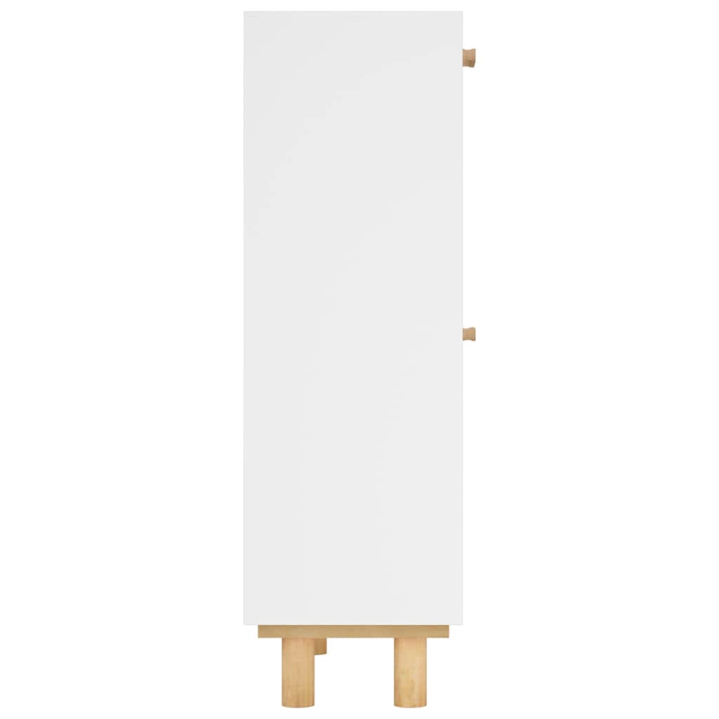 Scarpiera Bianca 52x25x80cm Legno Multistrato e Rattan Naturale cod mxl 45492