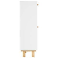 Scarpiera Bianca 52x25x80cm Legno Multistrato e Rattan Naturale cod mxl 45492