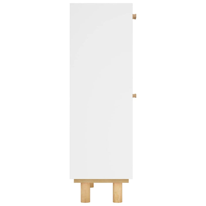 Scarpiera Bianca 52x25x80cm Legno Multistrato e Rattan Naturale cod mxl 45492