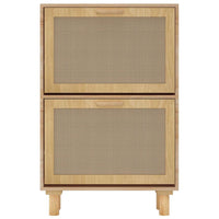 Scarpiera Marrone52x25x80cm Legno Multistrato e Rattan Naturale