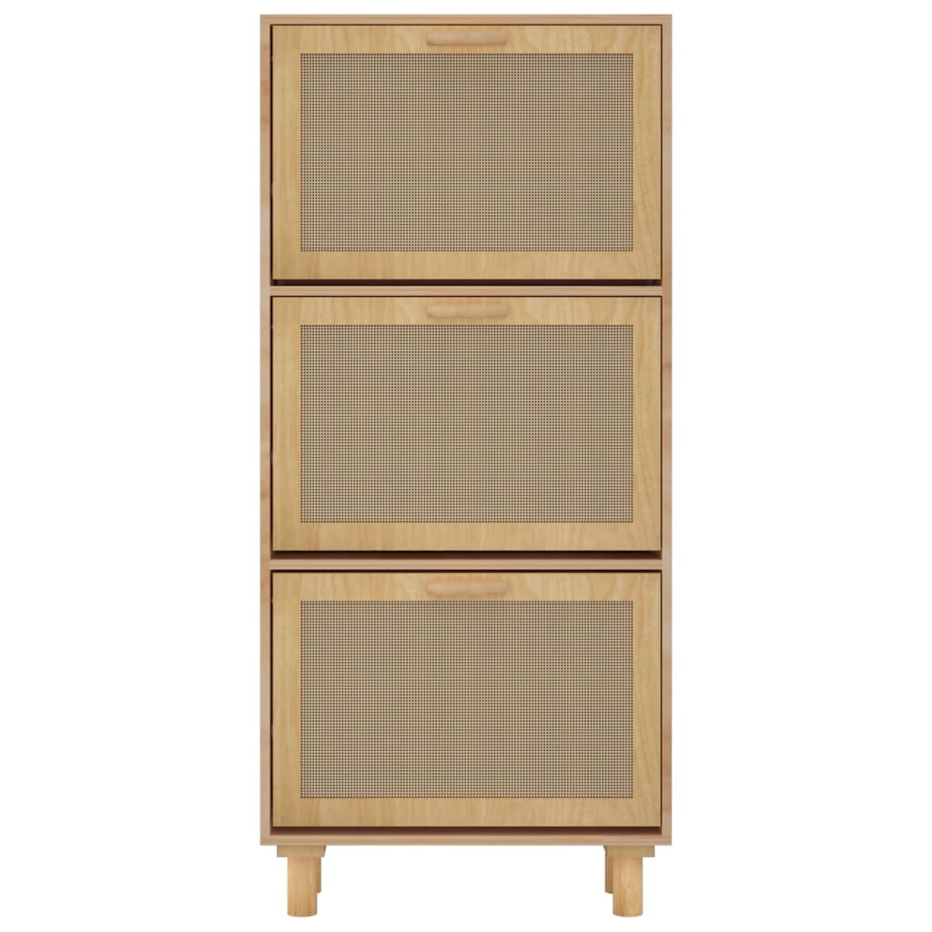 Scarpiera scarpiera mobile portaoggetti ingresso corridoio soggiorno 52 x 25 x 115 cm derivati ​​del legno/rattan marrone 02_0021871