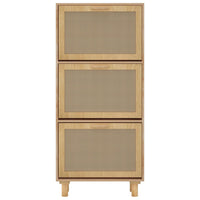 Scarpiera scarpiera mobile portaoggetti ingresso corridoio soggiorno 52 x 25 x 115 cm derivati ​​del legno/rattan marrone 02_0021871