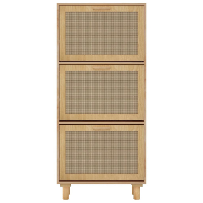 Scarpiera scarpiera mobile portaoggetti ingresso corridoio soggiorno 52 x 25 x 115 cm derivati ​​del legno/rattan marrone 02_0021871