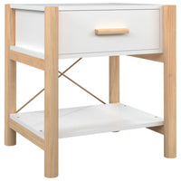 Tavolini da Letto 2pz Bianchi 42x38x45 cm in Legno Multistrato 345655