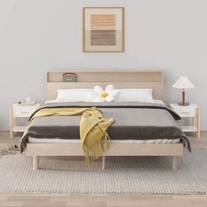 Tavolini da Letto 2pz Bianchi 42x38x45 cm in Legno Multistrato 345655