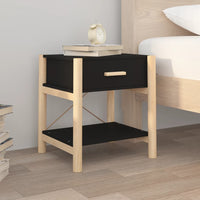Tavolini da Letto 2pz Nero 42x38x45 cm in Legno Multistrato 345657