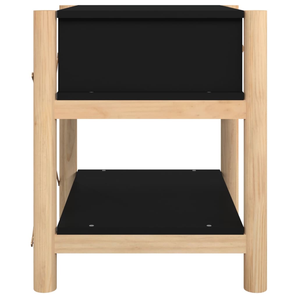 Tavolini da Letto 2pz Nero 42x38x45 cm in Legno Multistrato 345657