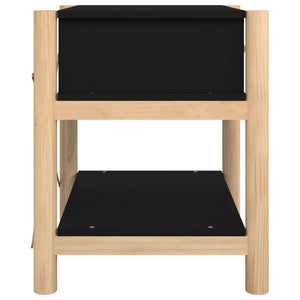Tavolini da Letto 2pz Nero 42x38x45 cm in Legno Multistrato 345657