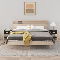 Tavolini da Letto 2pz Nero 42x38x45 cm in Legno Multistrato 345657