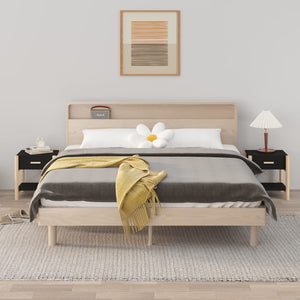 Tavolini da Letto 2pz Nero 42x38x45 cm in Legno Multistrato 345657