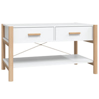 Tavolino da Salotto Bianco 82x38x45 cm in Legno Multistrato