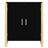 Credenza-Buffet-Armadio da cucina Nera 62x38x70 cm in Legno Multistrato