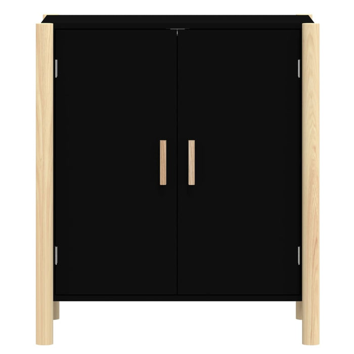 Credenza-Buffet-Armadio da cucina Nera 62x38x70 cm in Legno Multistrato