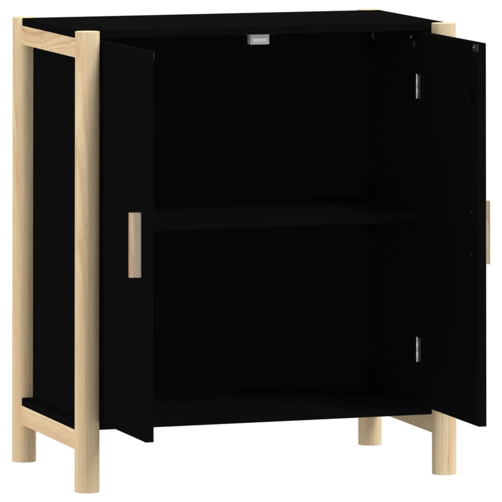 Credenza-Buffet-Armadio da cucina Nera 62x38x70 cm in Legno Multistrato