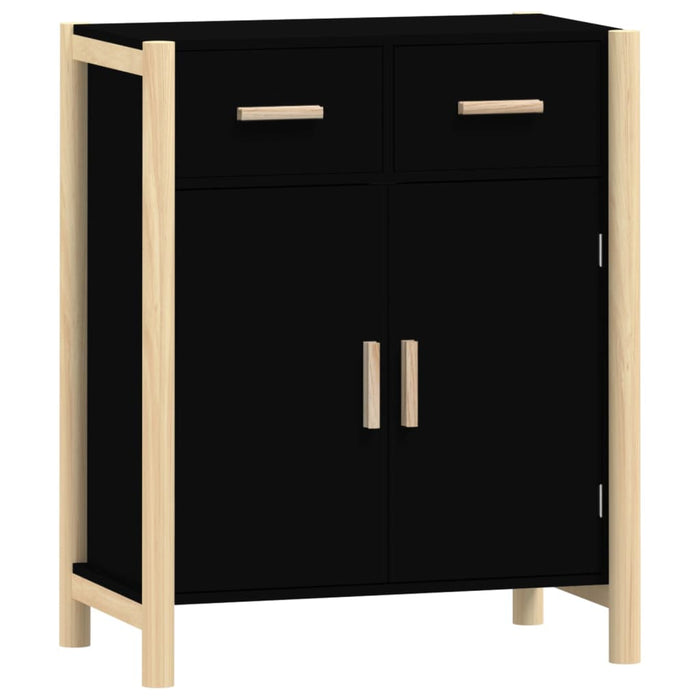 Credenza-Buffet-Armadio da cucina Nera 62x38x75 cm in Legno Multistrato