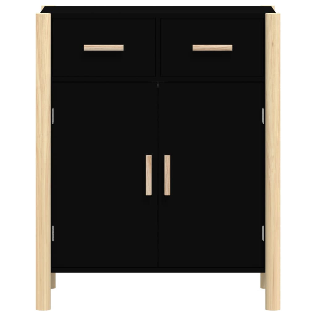 Credenza-Buffet-Armadio da cucina Nera 62x38x75 cm in Legno Multistrato