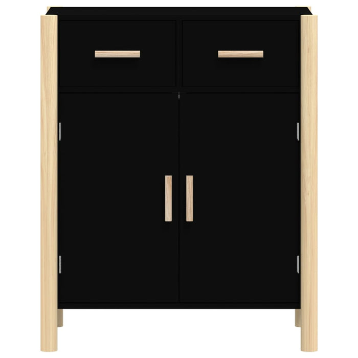 Credenza-Buffet-Armadio da cucina Nera 62x38x75 cm in Legno Multistrato
