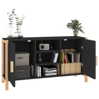 Credenza Nera 107x38x60 cm in Legno Multistrato 345679