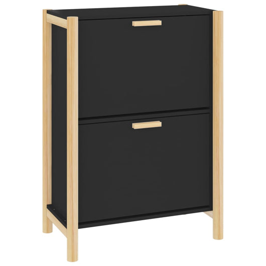 Scarpiera scarpiera mobile portaoggetti ingresso corridoio soggiorno 57,5 ​​x 33 x 80 cm legno multistrato nero 02_0021981