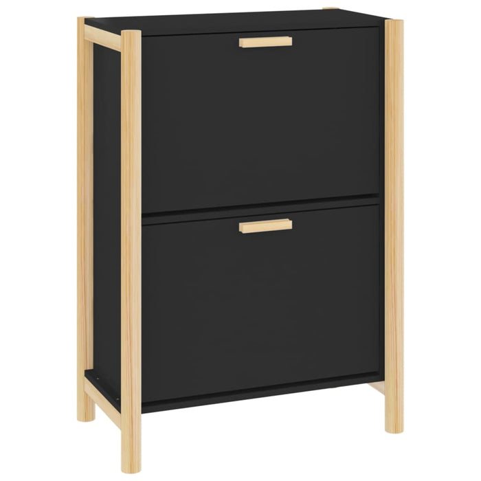 Scarpiera scarpiera mobile portaoggetti ingresso corridoio soggiorno 57,5 ​​x 33 x 80 cm legno multistrato nero 02_0021981