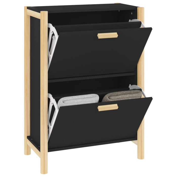 Scarpiera scarpiera mobile portaoggetti ingresso corridoio soggiorno 57,5 ​​x 33 x 80 cm legno multistrato nero 02_0021981