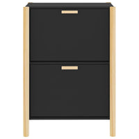 Scarpiera Nera 57,5x33x80 cm in Legno Multistrato 345685