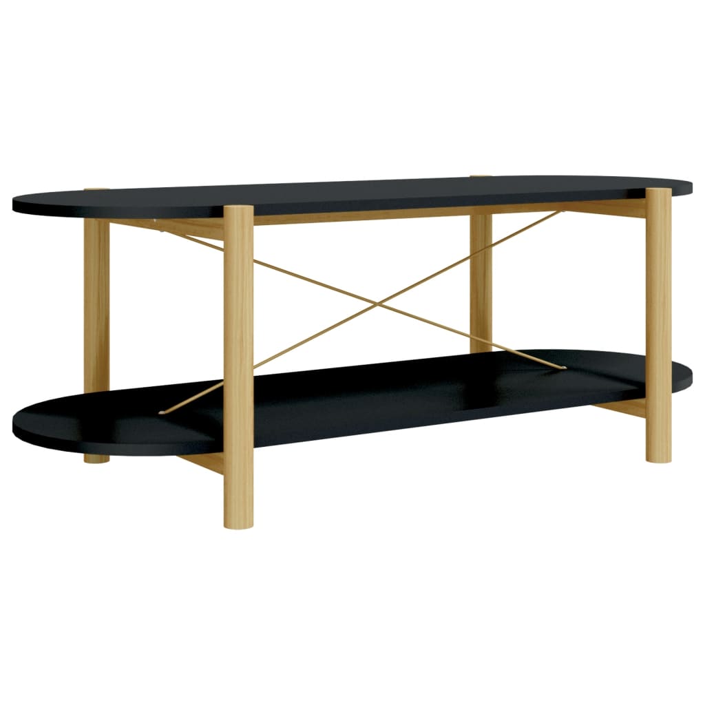Tavolino da Salotto Nero 110x48x40 cm in Legno Multistrato 345688