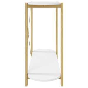 Tavolino Consolle Bianco 110x38x75 cm in Legno Multistrato 345690
