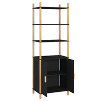 Credenza Nera 60x40x173 cm in Legno Multistrato 345697