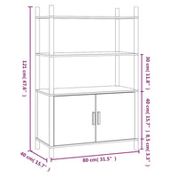 Credenza Nera 80x40x121 cm in Legno Multistrato 345700